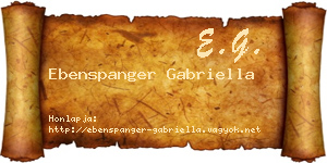 Ebenspanger Gabriella névjegykártya